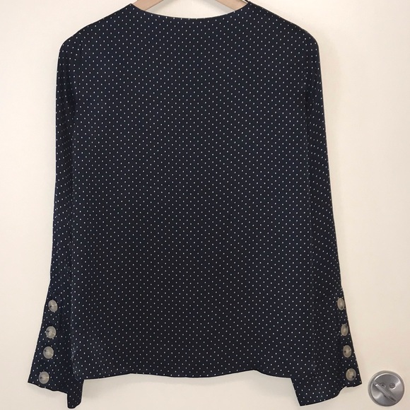 Zara Trafaluc Polka Dot Top Navy White - Picture 3 of 5